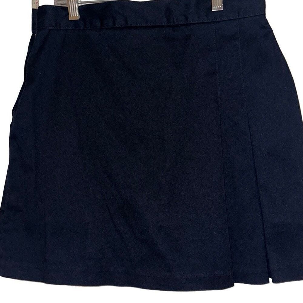 Classroom Uniforms juniors 5/6 Navy Stretch Double-Pleated Twill Scooter Skirt